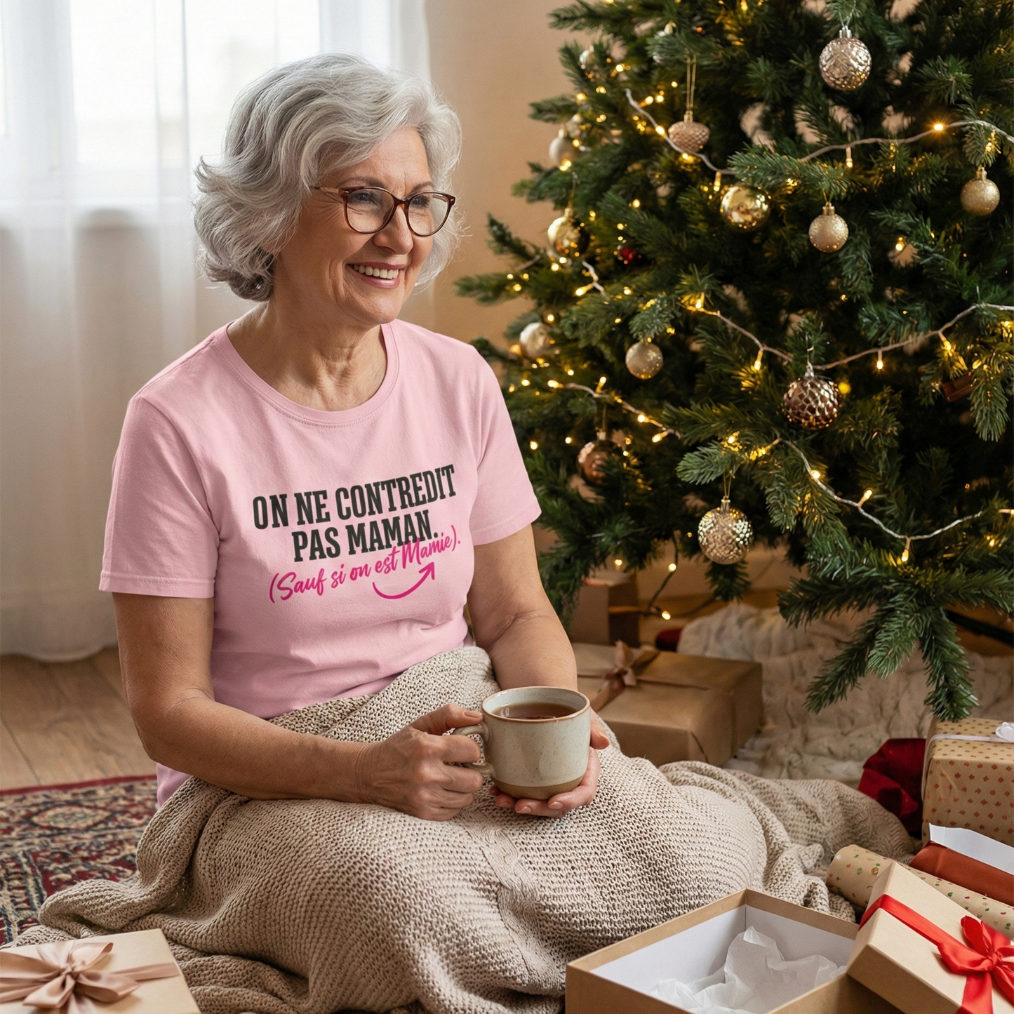 T-Shirt Mamie – "On ne contredit pas Maman" – Idée Cadeau Grand-Mère Humour