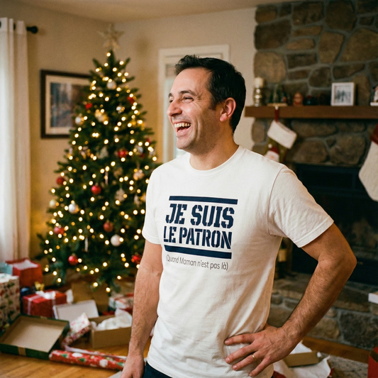 T-Shirt Papa – "Je suis le Patron (quand Maman n'est pas là)" – Cadeau Homme Humour
