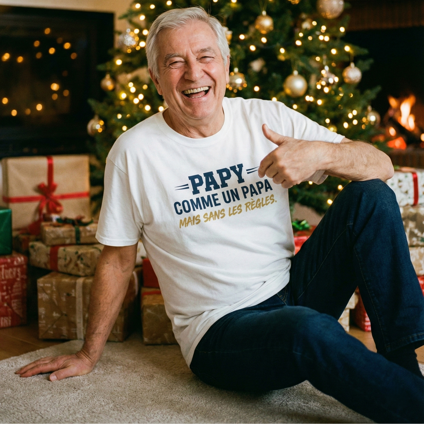 T-Shirt Papy – "Comme un Papa sans les règles" – Idée Cadeau Noël Grand-Père